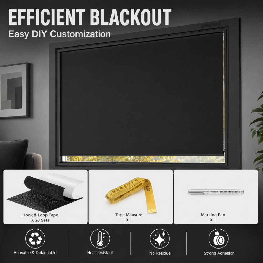100% Blackout Curtain Darkest  - Privacy Screen Protector ulasan dan harga